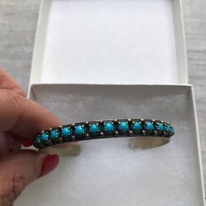 Real Silver abs Turquoise bangle